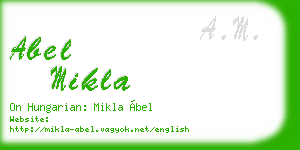abel mikla business card